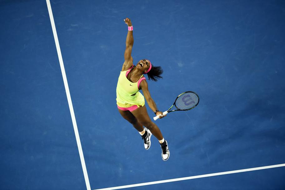 31 gennaio - L&#39;incontenibile felicit della statunitense Serena Williams per la vittoria agli Australian Open in finale contro la russa Maria Sharapova (Afp)